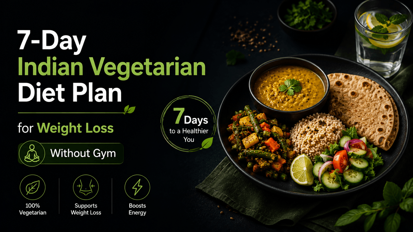 7-Day Indian Vegetarian Diet Plan for Weight Loss Without Gym